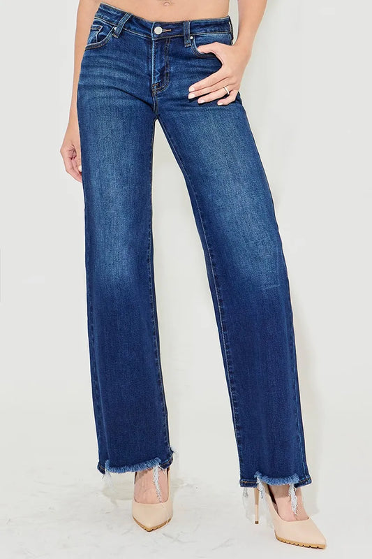 RISEN Full Size Low Rise Wide Leg Jeans Plus Size - Tigbul's Variety Fashion Shop