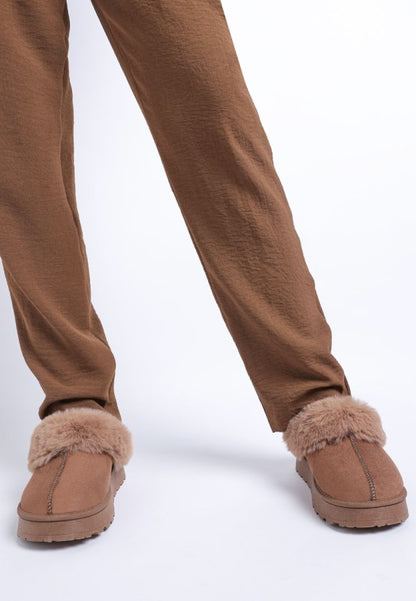Portho Faux Fur Slip Ons - Tigbul's Variety Fashion Shop