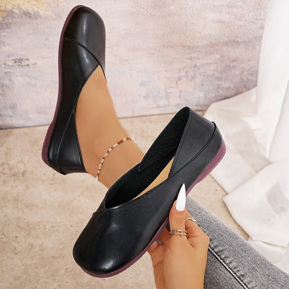 Round Toe Flats Slip-Ons - Tigbul's Variety Fashion Shop