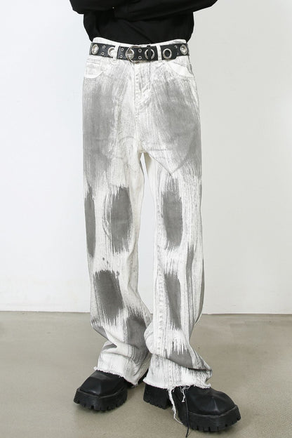 Men's Contrast Loose Jeans - Tigbul's Variety Fashion Shop