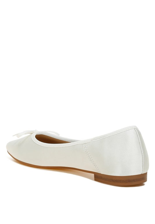 Fearless Satin Bow Embellished Ballerinas - Tigbul's Variety Fashion Shop