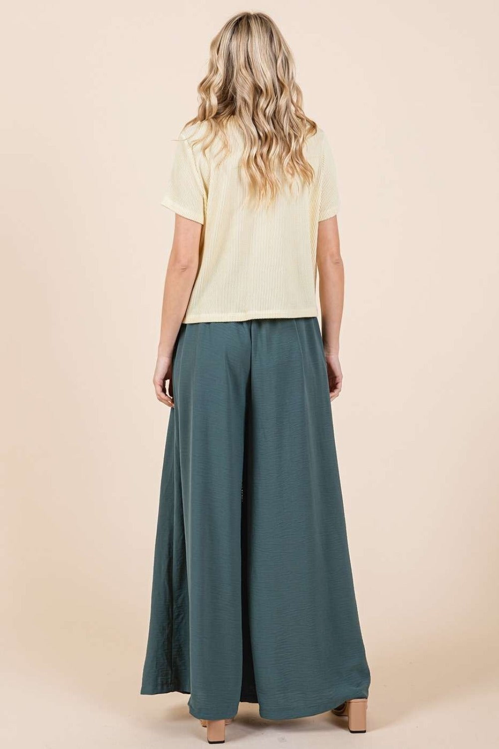 Mittoshop Pleated Wide Leg Pants - Tigbul's Variety Fashion Shop