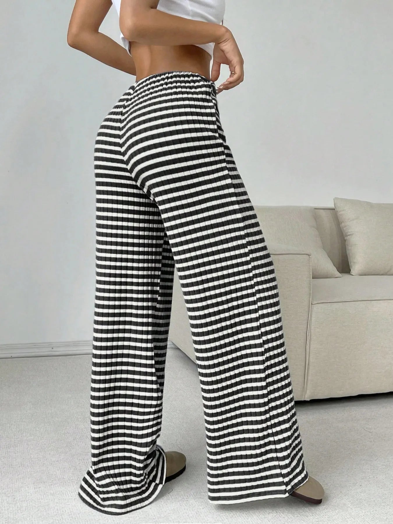 Striped Wide Leg Drawstring Pants - Tigbul's Variety Fashion Shop