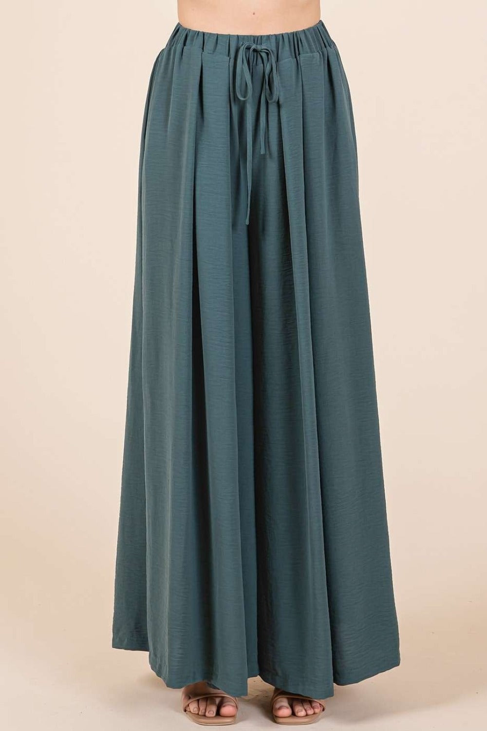 Mittoshop Pleated Wide Leg Pants - Tigbul's Variety Fashion Shop