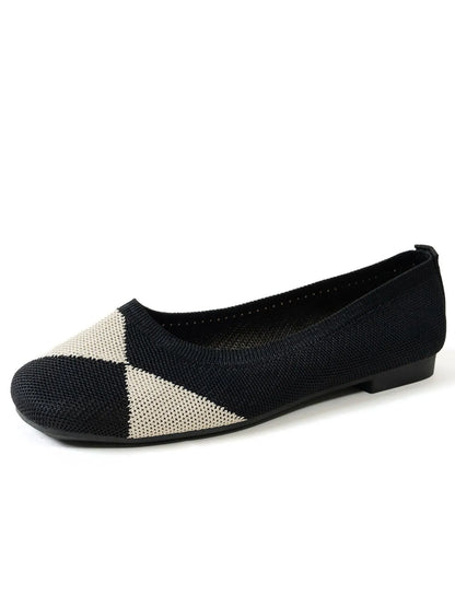 Color Block Knit Slip-On Loafers - Tigbul's Variety Fashion Shop