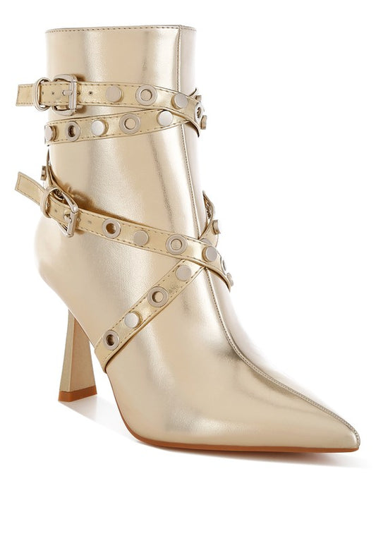 Jaunts Eyelets & Studs Harness Ankle Boots - Tigbul's Variety Fashion Shop