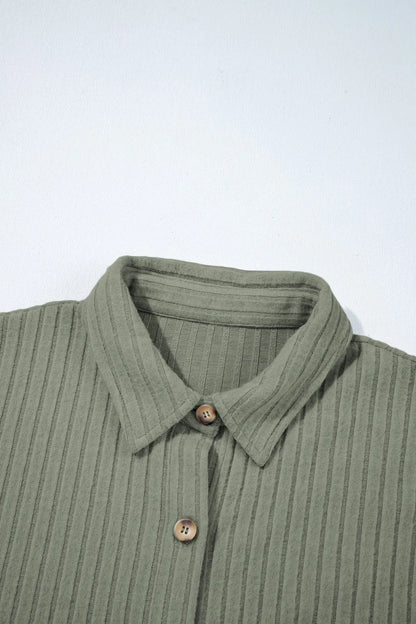 Ribbed Knit Button-Up Cardigan - Tigbul's Variety Fashion Shop