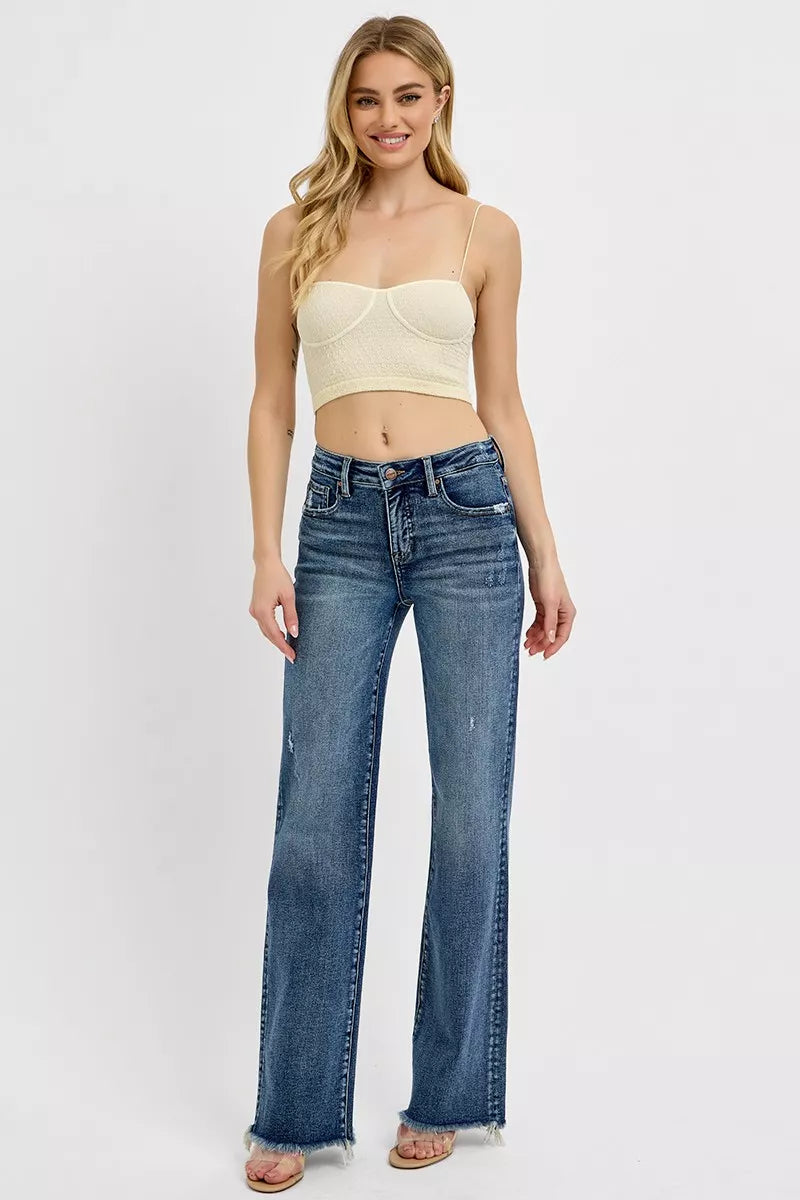 RISEN Full Size Tummy Control High Rise Long Straight Jeans Plus Size - Tigbul's Variety Fashion Shop