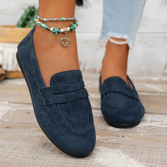 Round Toe Slip-On Flat Shoes - Tigbul's Variety Fashion Shop