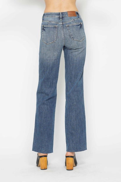 Judy Blue Full Size Tummy Control Straight Jeans - Tigbul's Variety Fashion Shop