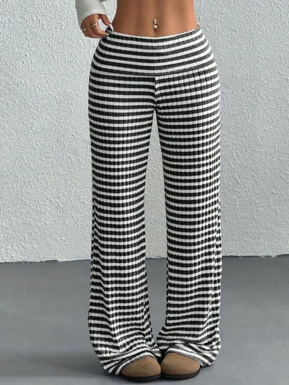Striped Wide Leg Pants - Tigbul's Variety Fashion Shop