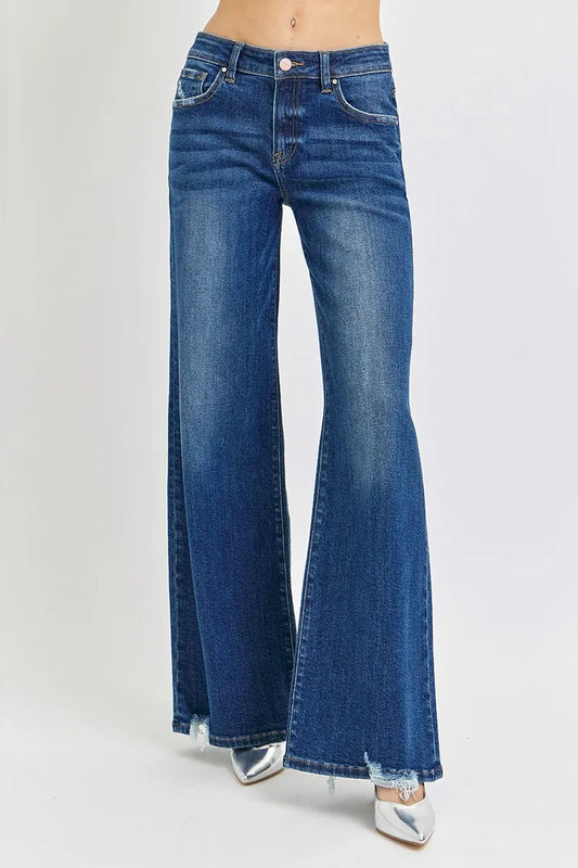 RISEN Full Size Mid Rise Wide Jeans Plus Size - Tigbul's Variety Fashion Shop