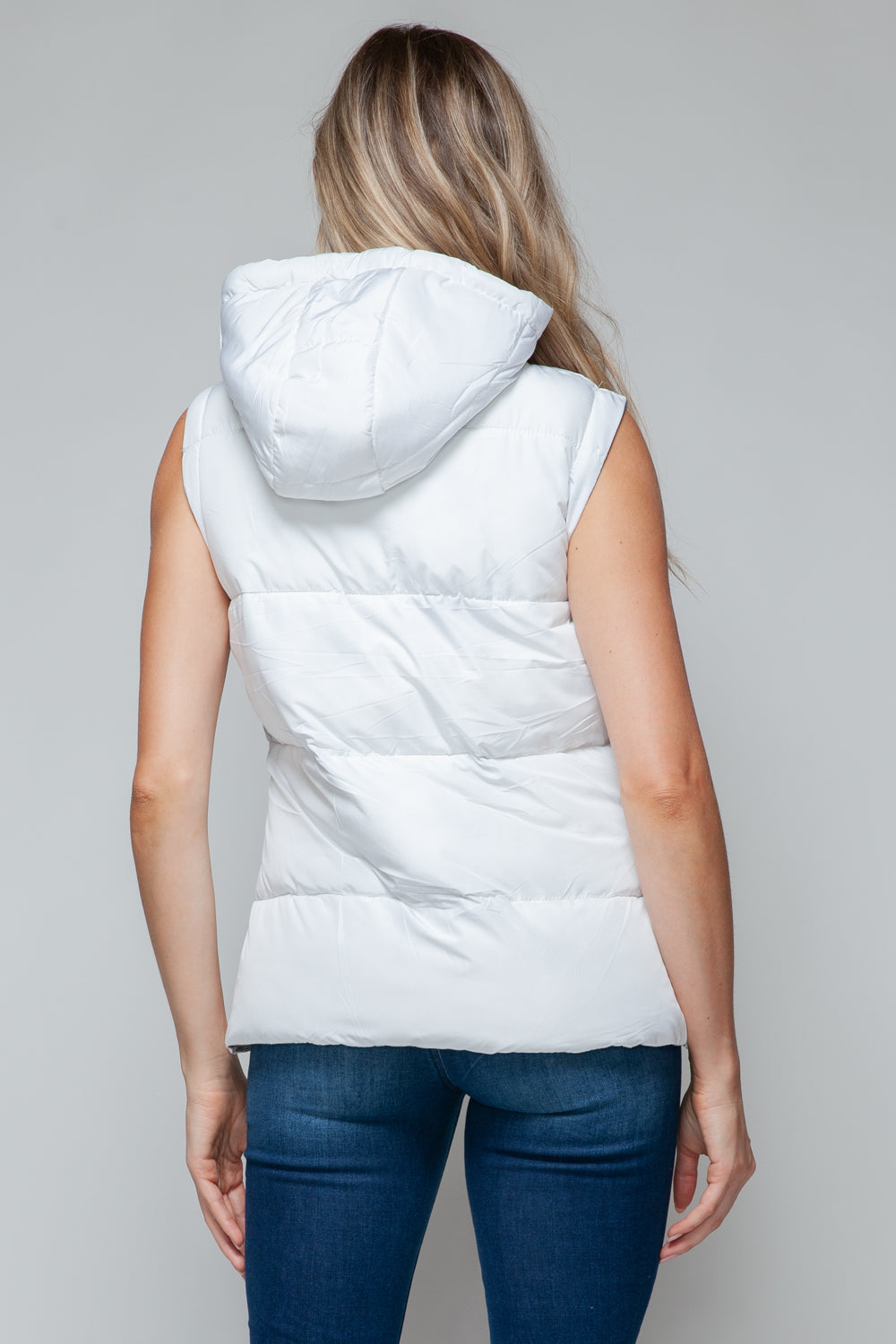 Snobbish Snap and Zip Closure Hooded Vest - Tigbul's Variety Fashion Shop