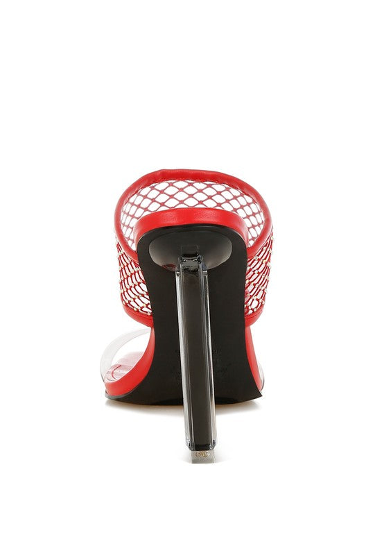 Salween Clear Embellished Square Toe Heels - Tigbul's Variety Fashion Shop