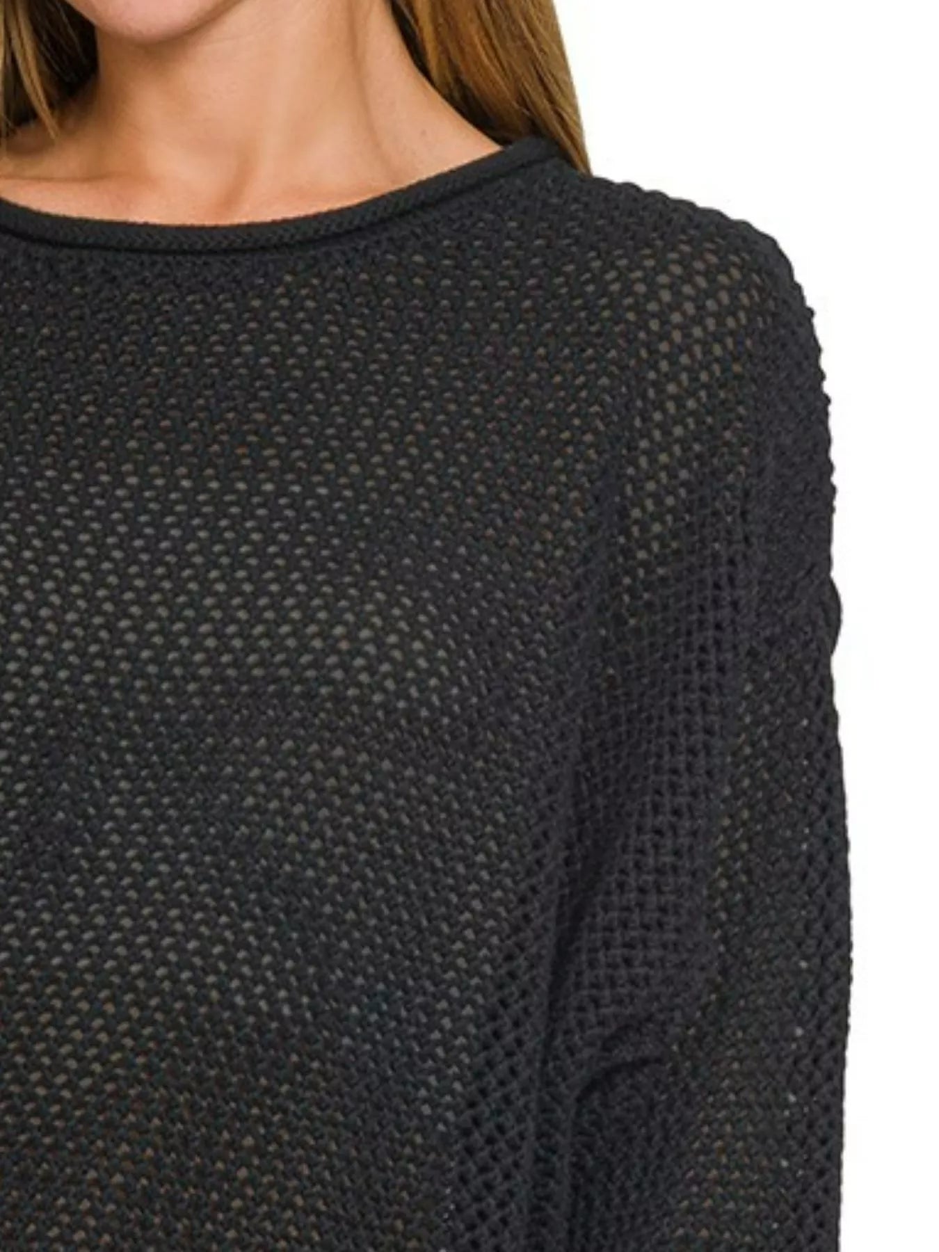 Zenana Textured Drop Shoulder Knit Top - Tigbul's Variety Fashion Shop