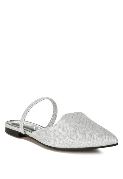 Twiggy Glitter Faux Leather Flat Mules - Tigbul's Variety Fashion Shop