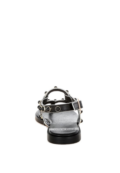 Avens Pearl Rivet Studded Flats - Tigbul's Variety Fashion Shop
