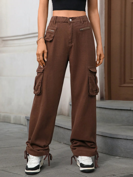 Wide Leg Cargo Jeans - Tigbul's Variety Fashion Shop