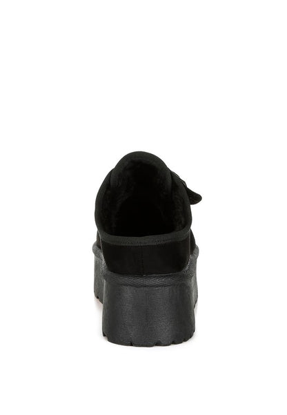 Mayfield Buckle Strap Fur Platform Classic Slip-On - Tigbul's Variety Fashion Shop