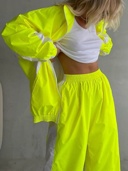Zip Up Long Sleeve Top and Pants Set - Tigbul's Variety Fashion Shop