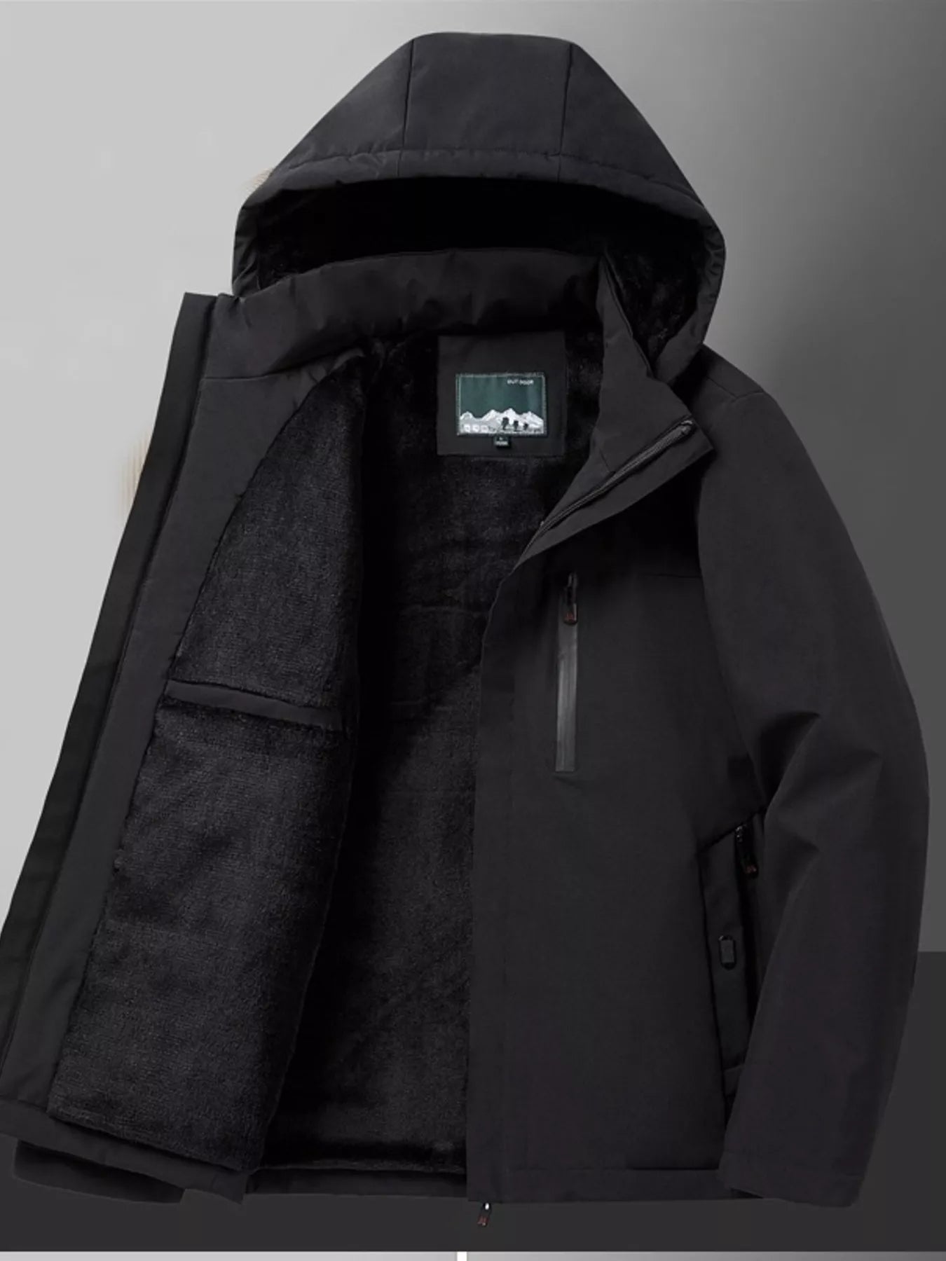 Men's Plus Size Warm Fleece Lined Hooded Winter Coat | Tigbuls