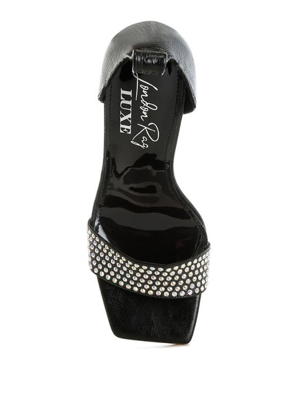 Hashira Rhinestone Studded Lace-Up Fantasy Heels - Tigbul's Variety Fashion Shop