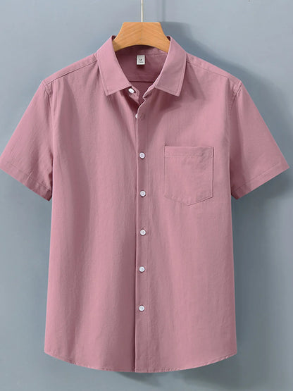 Men's Plus Size Button Up Short Sleeve Shirt - Tigbul's Variety Fashion Shop