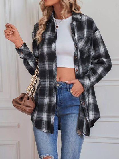 Casual Plaid Button Up Shirt - Tigbul's Variety Fashion Shop