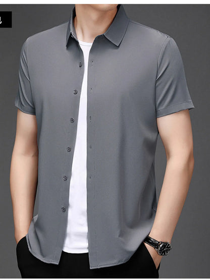 Men's Plus Size Button Up Short Sleeve Shirt - Tigbul's Variety Fashion Shop