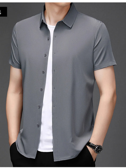 Men's Plus Size Button Up Short Sleeve Shirt - Tigbul's Variety Fashion Shop
