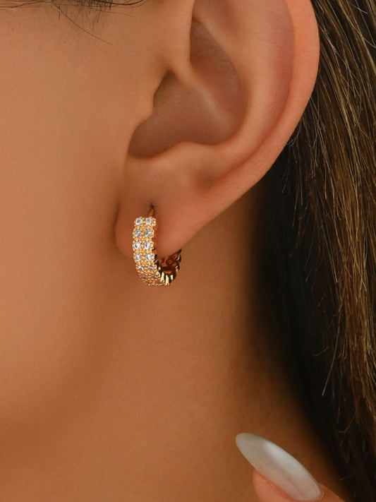 Inland Zircon Hoop Earrings - Tigbul's Variety Fashion Shop