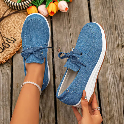 Women's Round Toe Canvas Shoes - Tigbul's Variety Fashion Shop