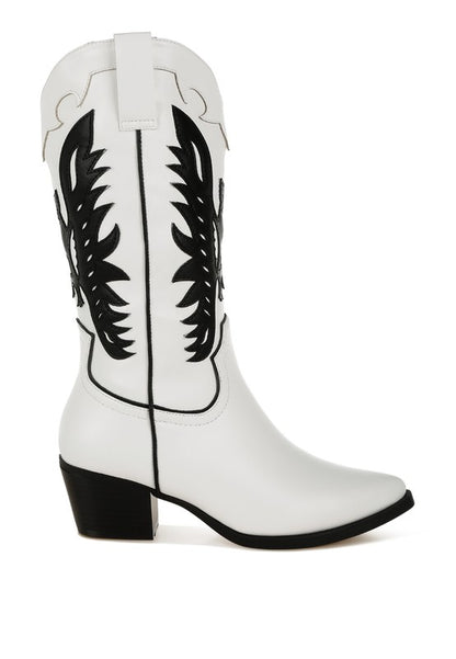 Thistle Winged Patchwork Cowboy Boots - Tigbul's Variety Fashion Shop