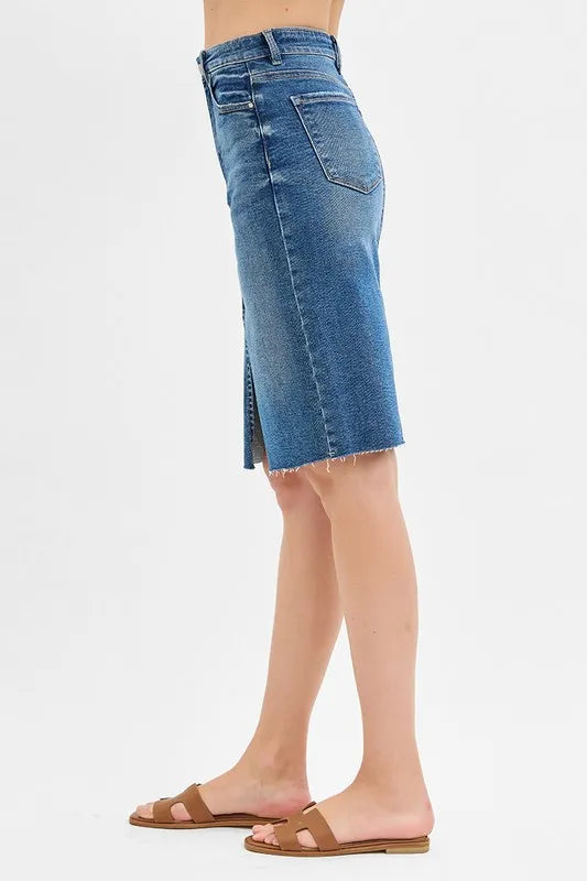 RISEN High Rise Front Slit Pencil Skirts - Tigbul's Variety Fashion Shop