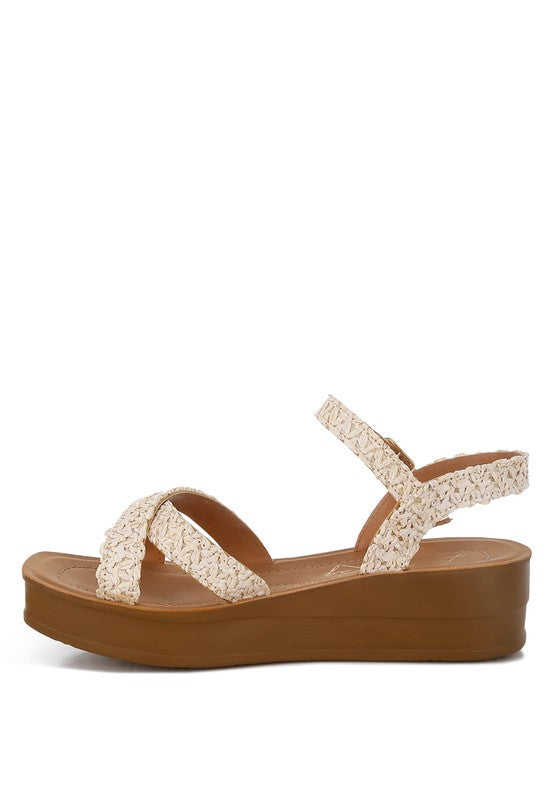 Sephone Woven Square Toe Wedges - Tigbul's Variety Fashion Shop