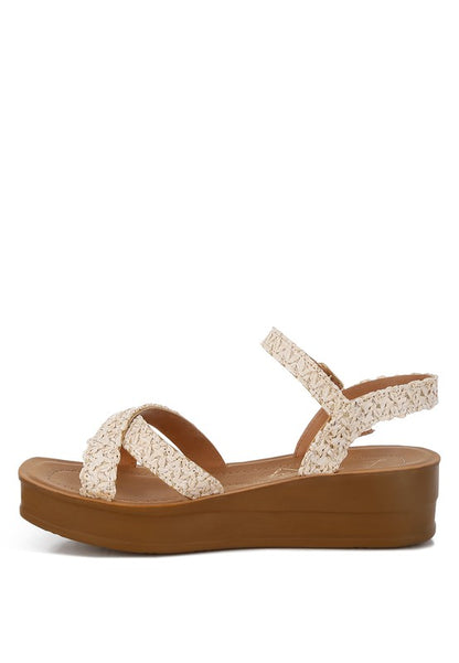 Sephone Woven Square Toe Wedges - Tigbul's Variety Fashion Shop