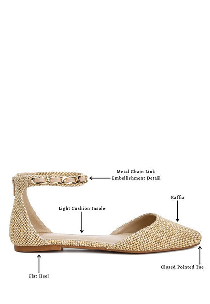 Buqisi Chain Embellished Flat Sandals - Tigbul's Variety Fashion Shop