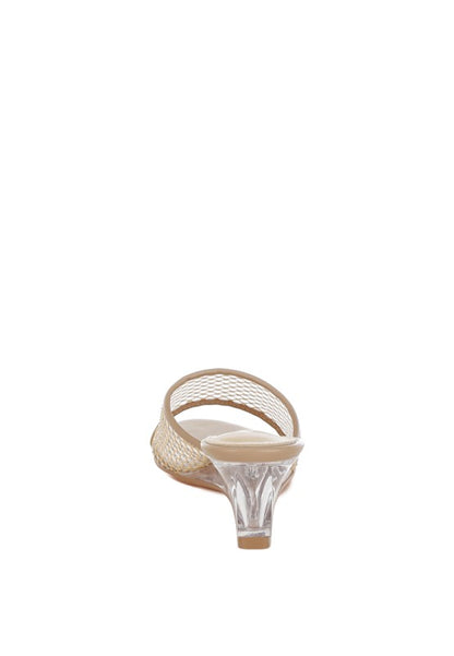 Tempra Mesh Clear Heel Wedge Sandals - Tigbul's Variety Fashion Shop