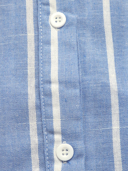 Striped Oversized Button-Down Shirt - Tigbul's Variety Fashion Shop