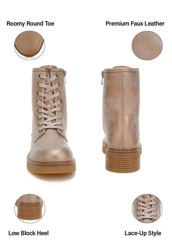 Clover Faux Leather Lace Up Boots - Tigbul's Variety Fashion Shop