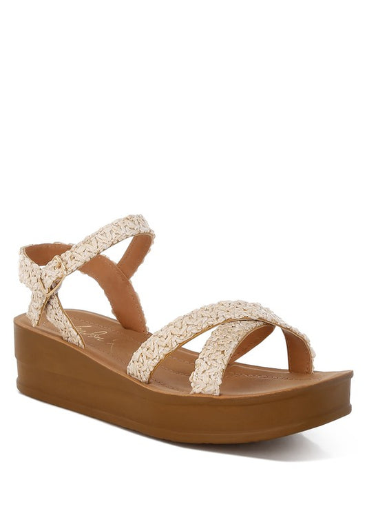 Sephone Woven Square Toe Wedges - Tigbul's Variety Fashion Shop