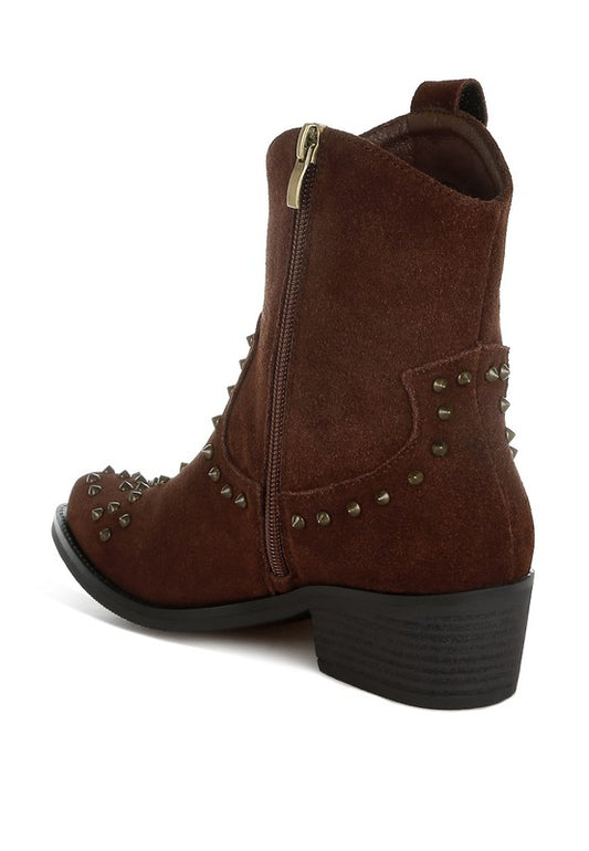 Hira Studs Embellished Cowboy Boots - Tigbul's Variety Fashion Shop