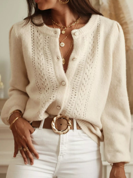 Button Up Long Sleeve Cardigan - Tigbul's Variety Fashion Shop