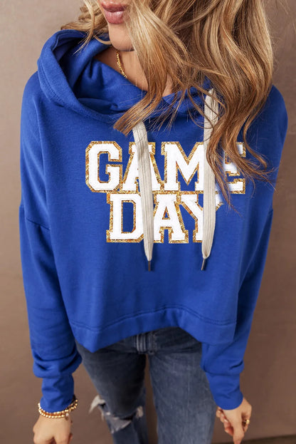 GAME DAY Drawstring Long Sleeve Hoodie - Tigbul's Variety Fashion Shop