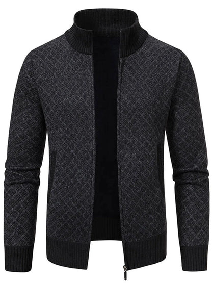 Men's Plus Size Zip-Up Knit Cardigan - Tigbul's Variety Fashion Shop