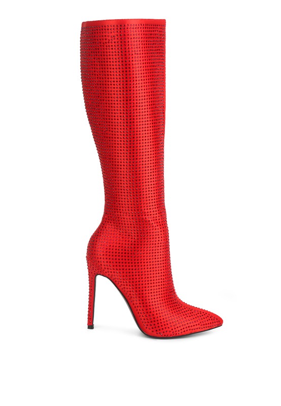 PIPETTE Diamante Set High Heeled Calf Boot - Tigbuls Variety Fashion