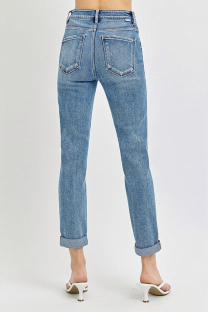 Risen Full Size High Rise Cropped Roll Up Jeans - Tigbul's Variety Fashion Shop