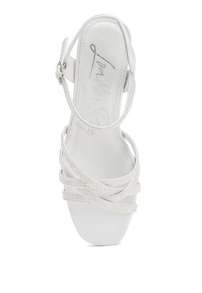 Sparks Fly Glitter Strappy Block Sandals - Tigbul's Variety Fashion Shop