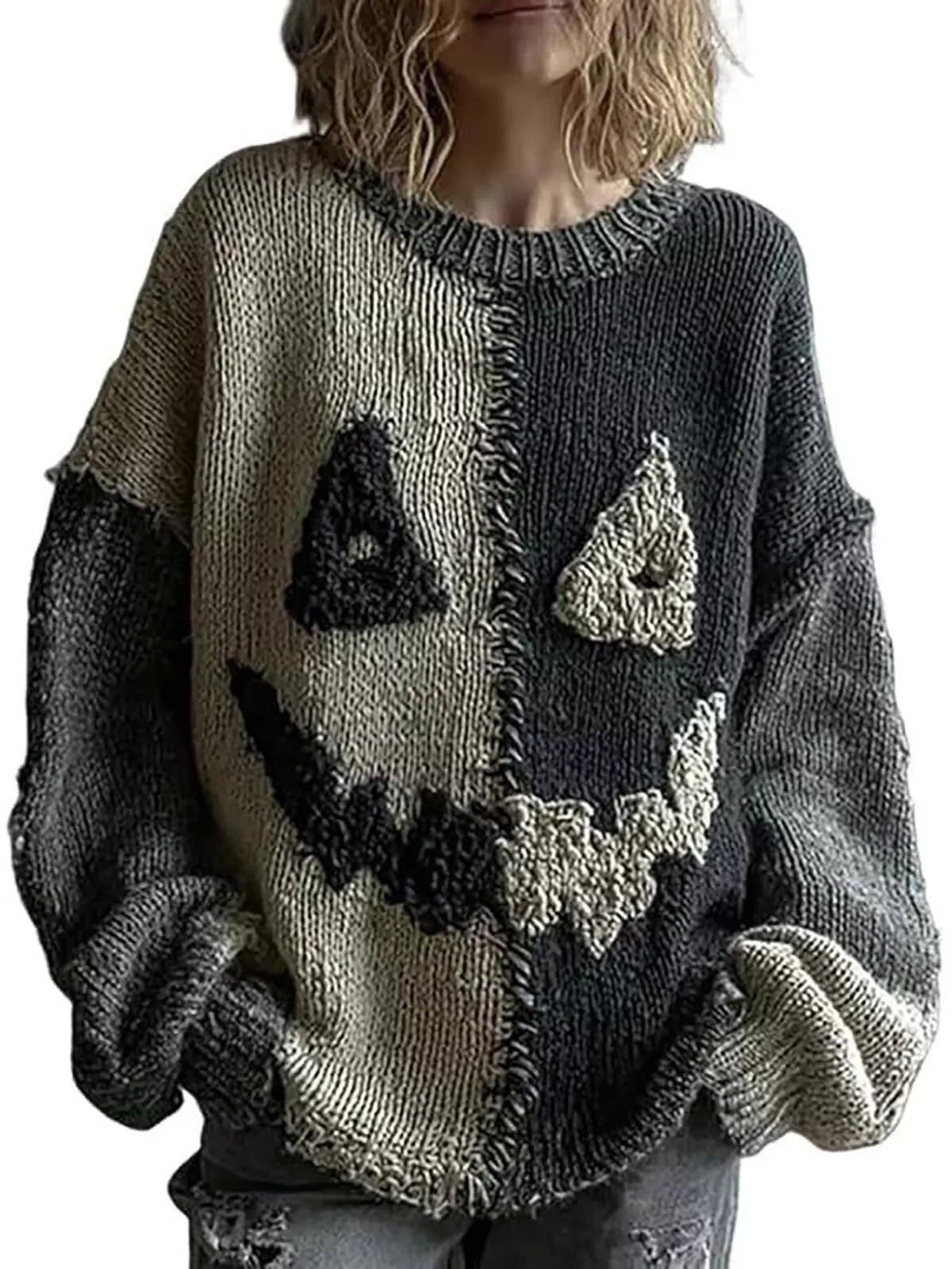 Oversized Drop Shoulder Halloween Sweater Sizes Small up to 5XL | Tigbuls