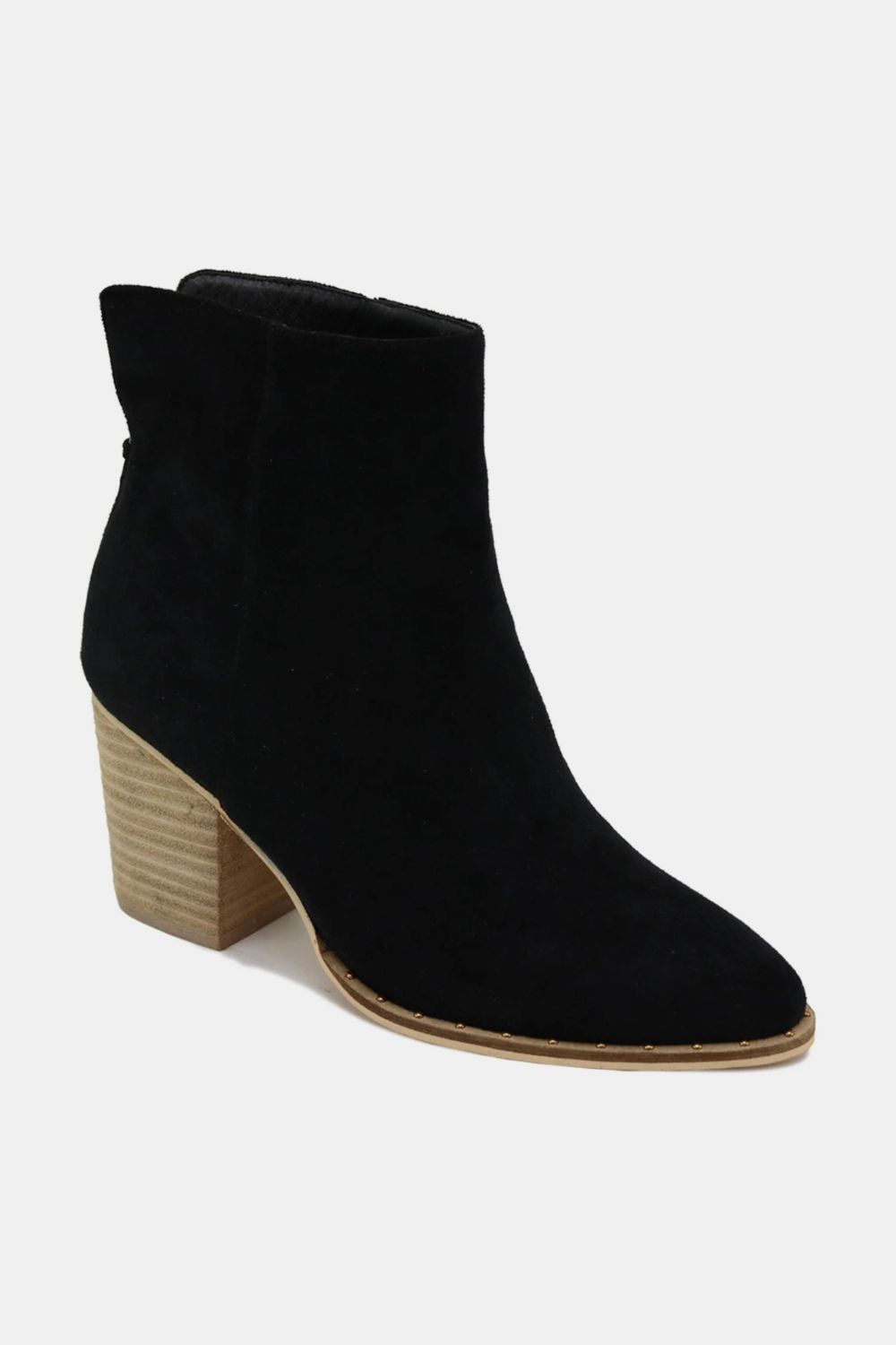 Black Suede Point Toe Ankle Booties - Tigbul's Variety Fashion Shop